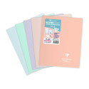 Cahier piqué Koverbook Blush 17x22cm 96 pages grands carreaux couverture polypropylène opaque bicolore Couleur aléatoire./ Pce