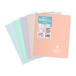 Cahier piqué Koverbook Blush 17x22cm 96 pages grands carreaux couverture polypropylène opaque bicolore Couleur aléatoire./ Pce