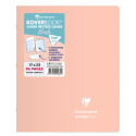 Cahier piqué Koverbook Blush 17x22cm 96 pages grands carreaux couverture polypropylène opaque bicolore Couleur aléatoire./ Pce