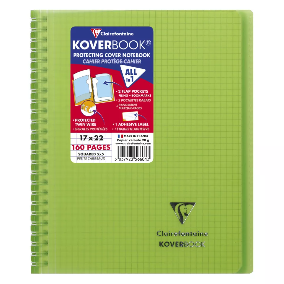 Koverbk spiraal PP 1-7x22cm 90g 80bl...