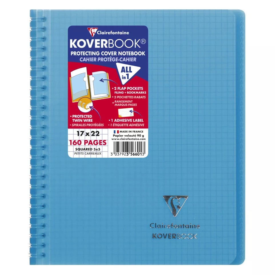 Koverbk spiraal PP 1-7x22cm 90g 80bl...