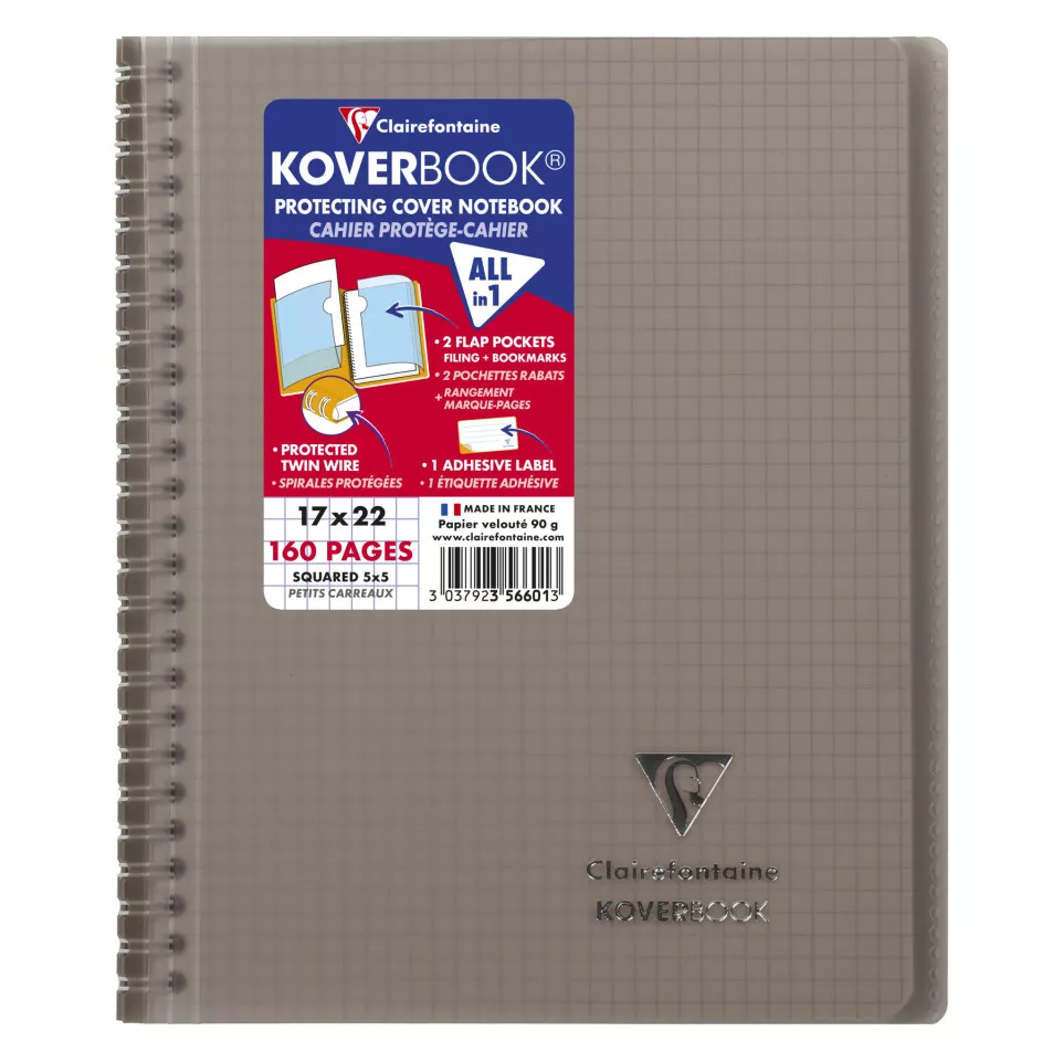 Koverbk spiraal PP 1-7x22cm 90g 80bl...