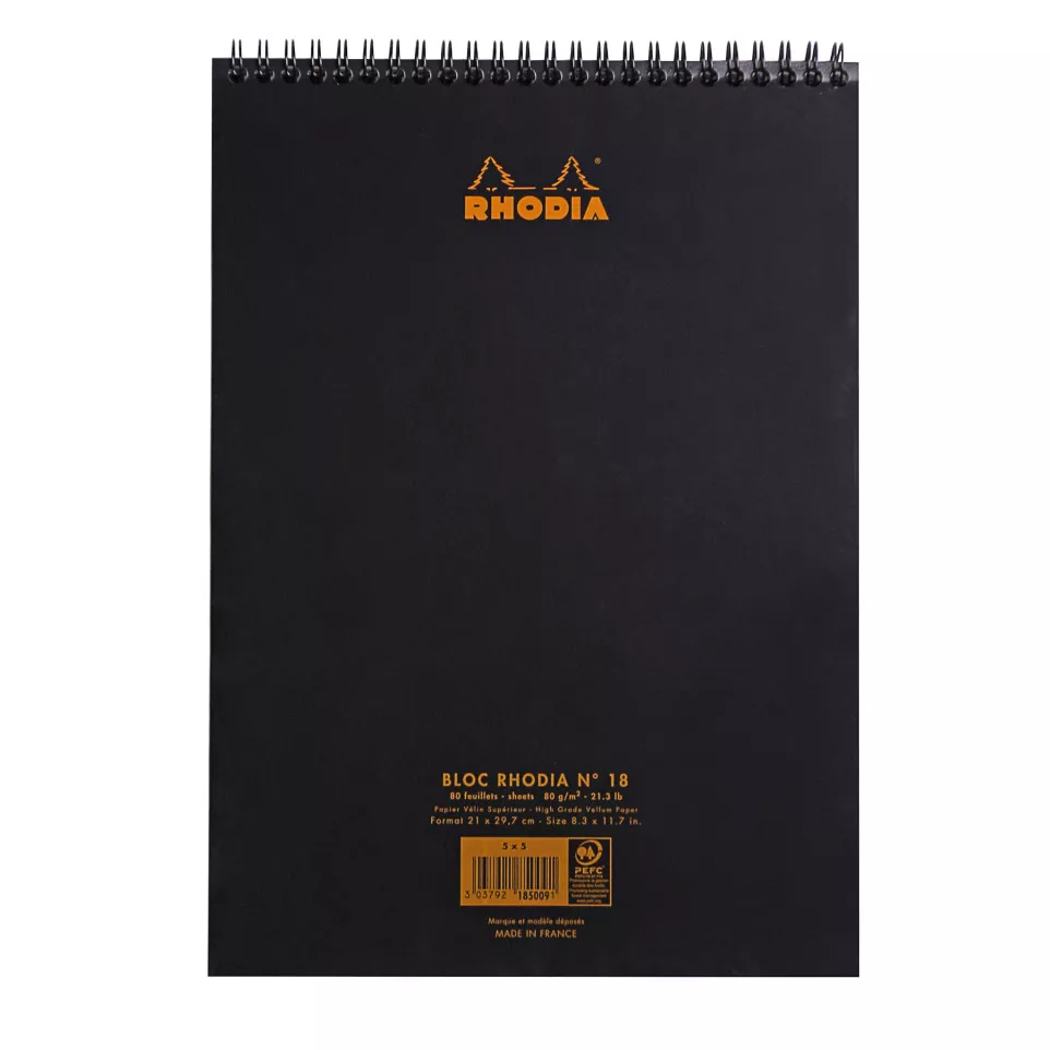 Rhodia wrbnd pad 80-sh. A4 LBlack...