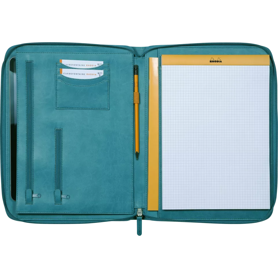 Rhodia large zipped-portfolio PEACOCK...
