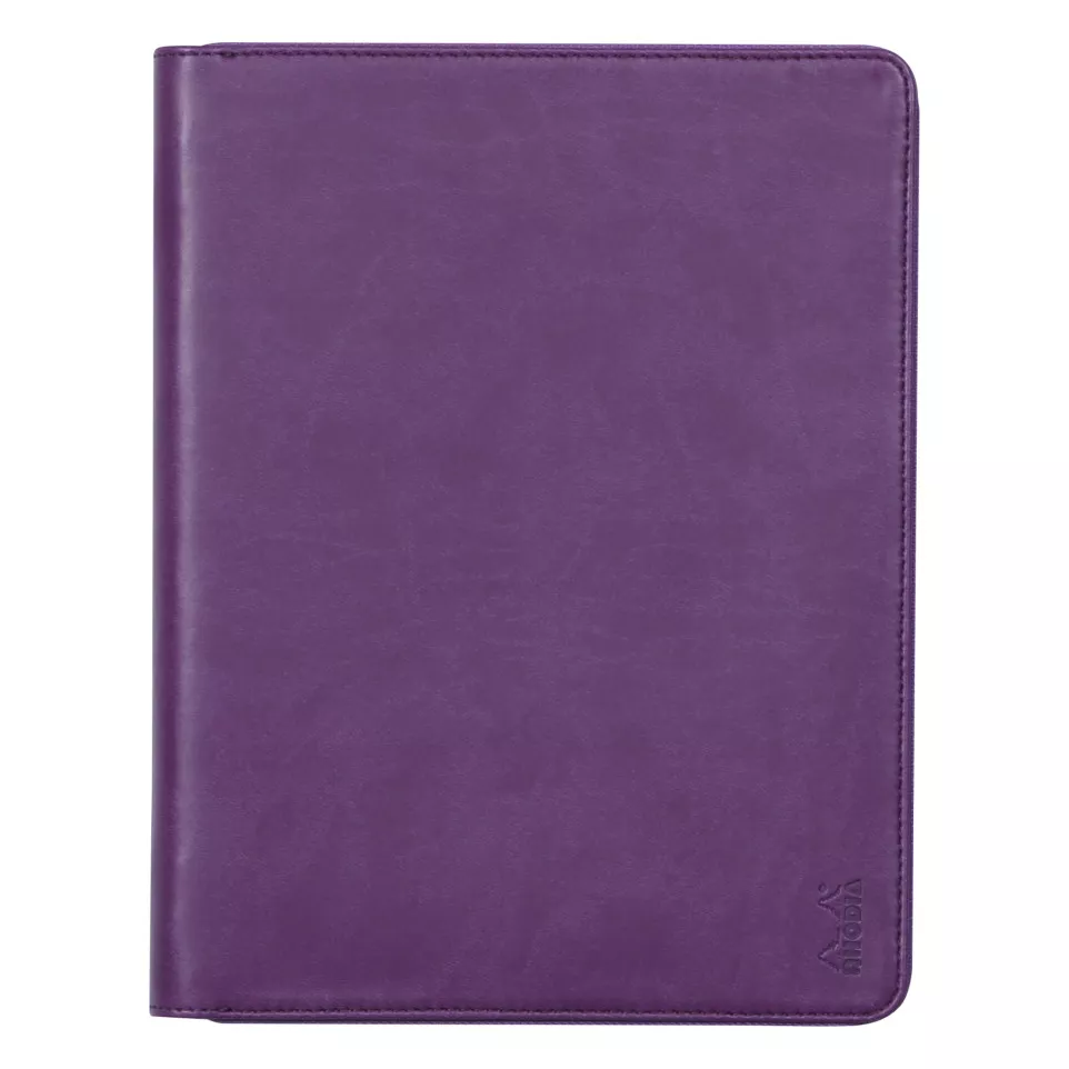 Rhodia small zipped-portfolio EGGPLAN...