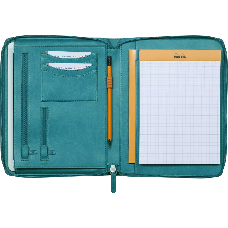 Rhodia small zipped-portfolio PEACOCK...