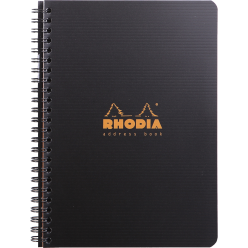 Addressbook Rhodiactive 90g reliure intégrale A5 160 pages pré-imprimé non micropreforé + poche/ Pce