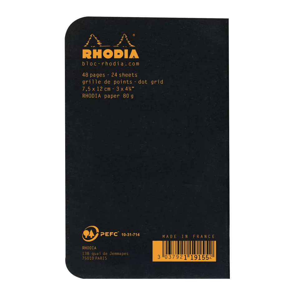 Notitiebk Black 7,5x-12 24bl 80g...