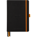 Rhodia Glbk hardc A5- 120bl 90g DOT zwart/ St.