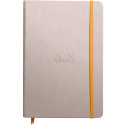Rhodiarama carnet rembordé rigide A5 192 pages ligné papier ivoire 90g fermeture élastique/ Pce