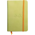 Rhodiarama carnet rembordé rigide 9x14 cm 192 pages uni papier ivoire 90g fermeture élastique/ Pce