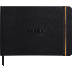 Clairefontaine Carbon Book - Hardcover Notebook A5 Landscape, 56 Sheets, Blank, 55lb, Black Carb'On Paper/ Pc.