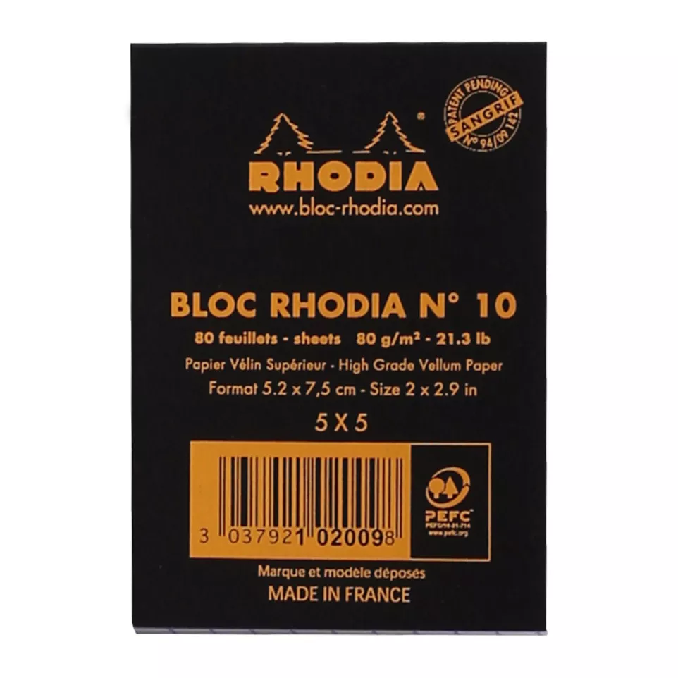 Rhodia Black Head Stapled Pad No10,...