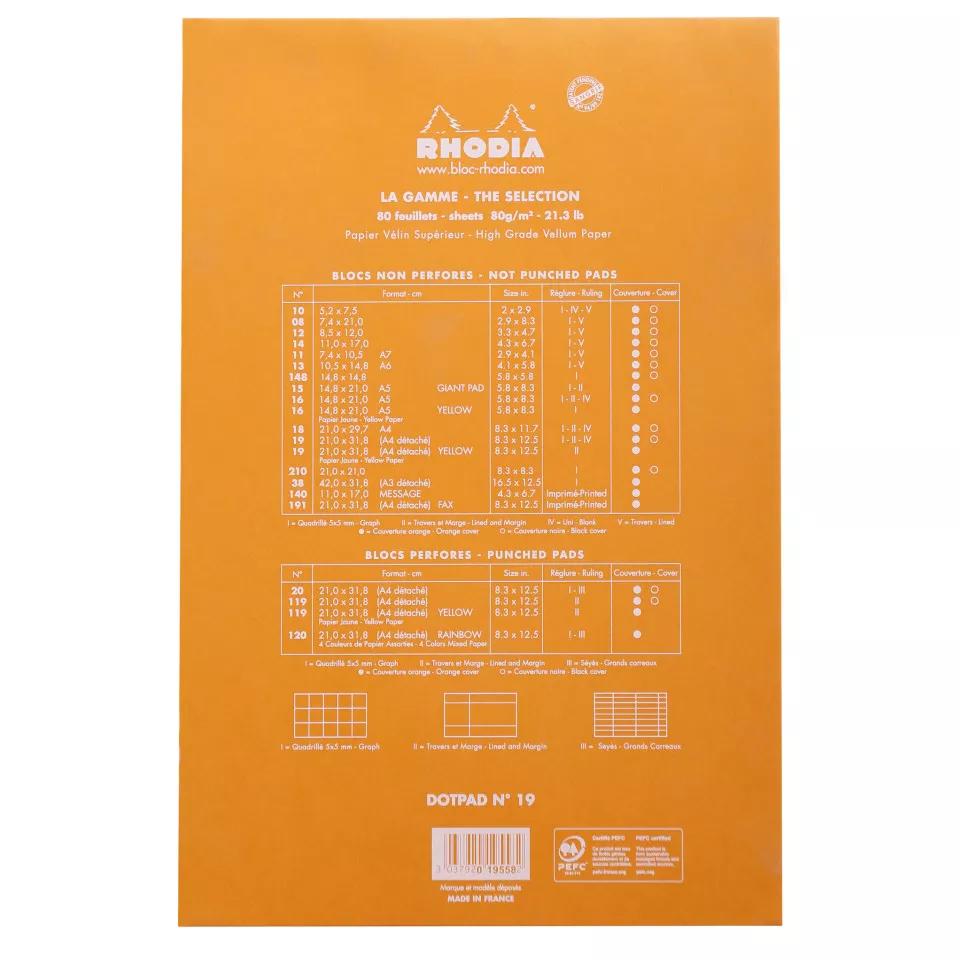dotPad - bloc agrafé Rhodia N°19...