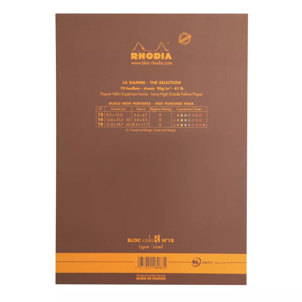 Rhodia coloR N°18 70-bl 90g lijn...