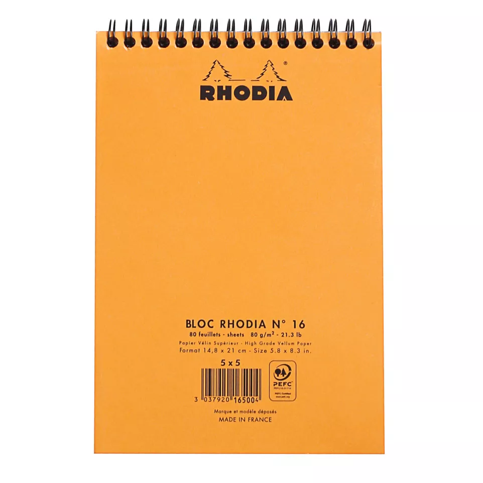 Rhodia A5 spiral notebook, 80 sheets/...