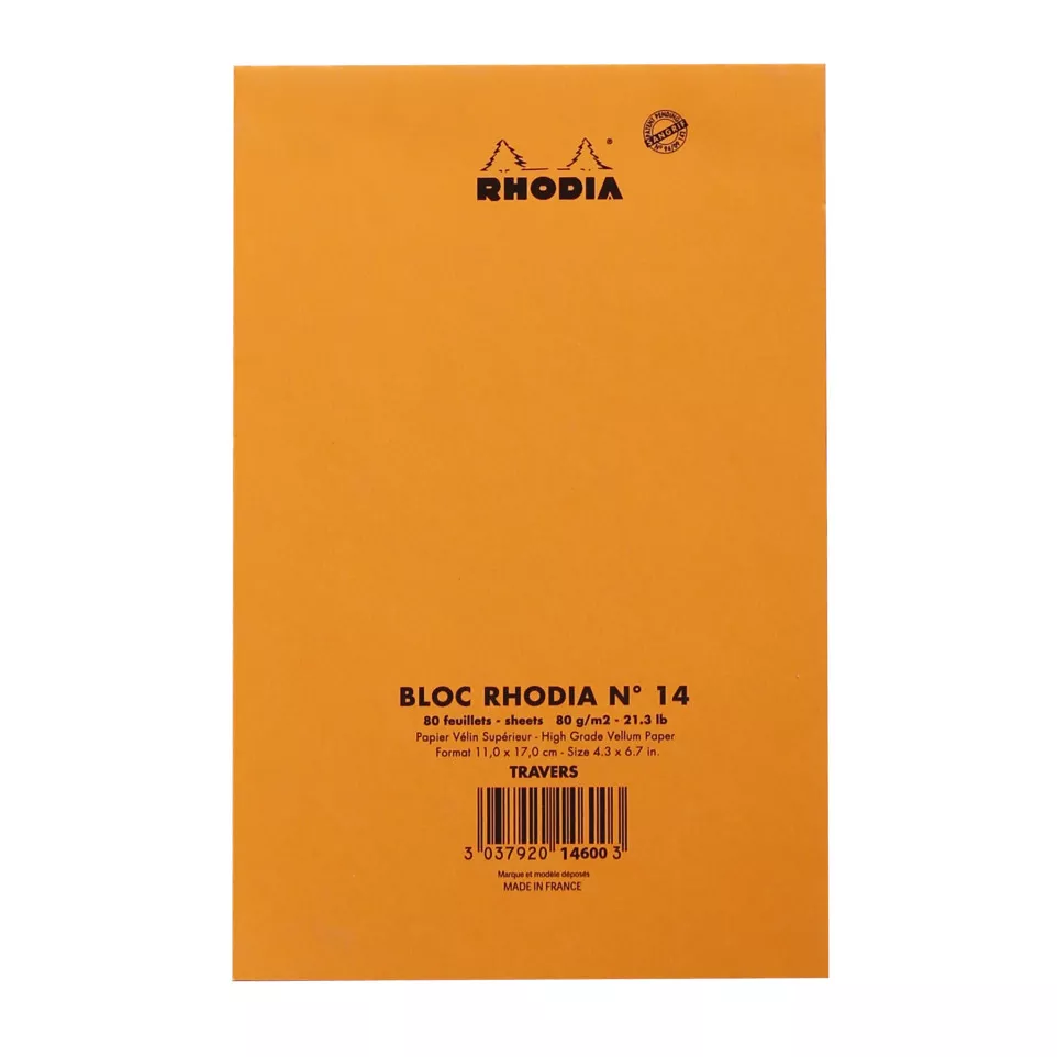 Bloc agrafé Rhodia N°14 11x17 cm 80...