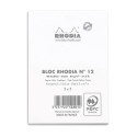 Rhodia White Head Stapled Pad No12, 85x120, 5x5 Squared/ Pc.