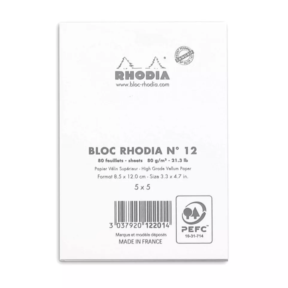 Rhodia White Head Stapled Pad No12,...
