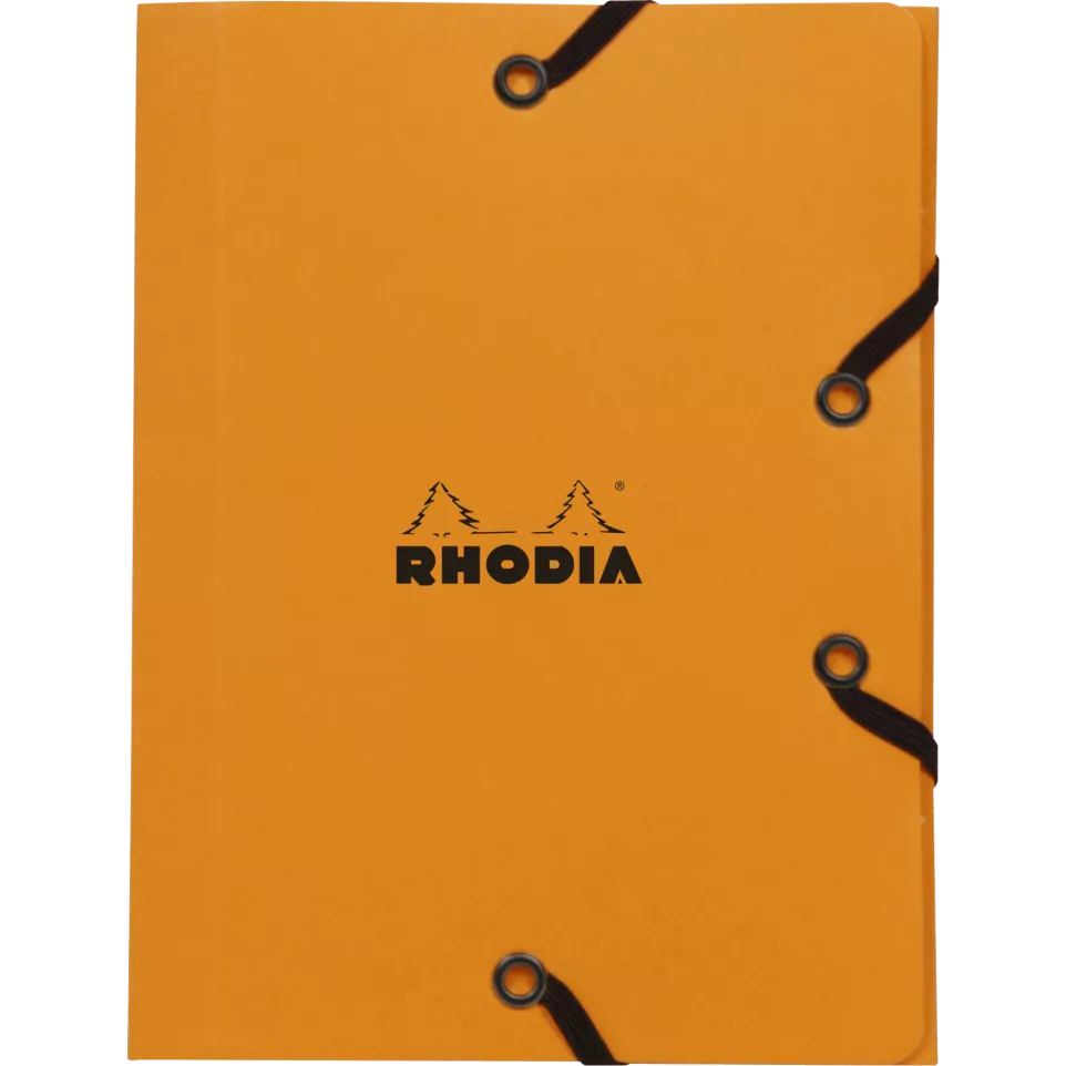 Rhodia Orange 3-flap- elastd folder...