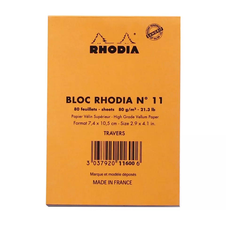 Rhodia Orange N11  80bl 90g lijn-/ St.
