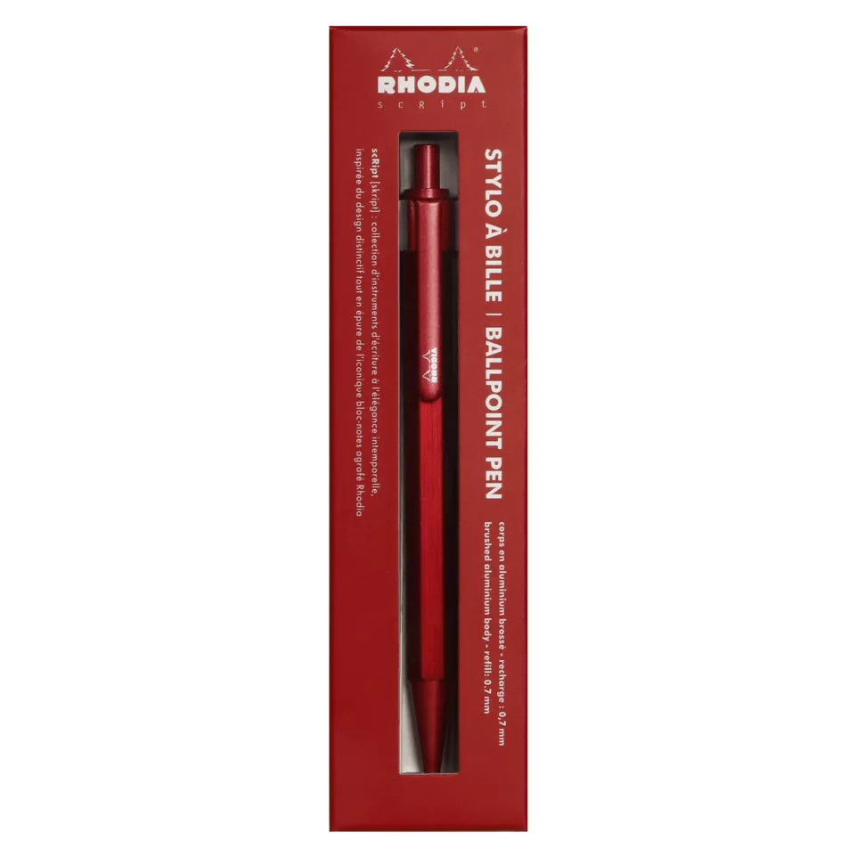Rhodia ScRipt balpen 0,7mm rood-/ St.