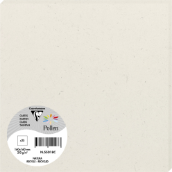 NATURA 100% RECYCLÉ, Paquet de 25 cartes simples Pollen 160x160mm 210g/m2/ Pce