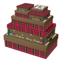* Tartan, set de 7 b-oites rectangles/ St.