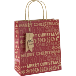 KRAFT XMAS TEXT MEDIUM BAG...