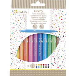 Pack of 12 double-tip pens/ Pc.