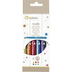 Bag of 6 glitter pens/ Pc.