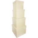 Assort. 4 boîtes carrées 16x14/25x20cm/ Pce