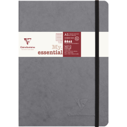 Age Bag, My.Essential 14,8x21cm, Thread-Bound Notebook, 96 Sheets, Lined, Grey, Ivory 90g Paper/ Pc.