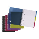 Linicolor, Wirebound notebook 16x21cm 90 sheets micro perforated 4 holes+ 3 removable deviders sq.5x5 assorted/ Pc.