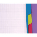 Evolutiv'Book Linicolor INTENSIVE cahier reliure intégrale A5+ 180 pages détachables perforé 6 trous petits carreaux + cadre en-