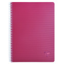 Cahier reliure intégrale Linicolor INTENSIVE A4 180 pages petits carreaux couverture plastique polypropyène rainuré Couleur aléa