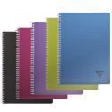 Cahier reliure intégrale Linicolor INTENSIVE A4 100 pages grands carreaux couverture plastique polypropyène rainuré Couleur aléa