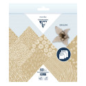 ORIGAMI, Pochette de 60 feuilles 70g/m2 3 formats - Kraft floral/ Pce