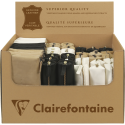 Présentoir de comptoir Clairefontaine en kraft brun pour trousses en cuir 35,5x36x25 cm livré vide/ Pce