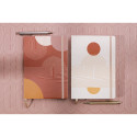 Terracotta, Day-to-day journal A5 14,8x21 cm, 96 sheets, dot, expanding inner pocket, bookmark, elastic closure, assorted patter