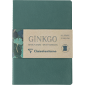 Ginkgo, Set de 2 stapled notebooks sewn on spine A5 14,8x21 cm, 32 sheets, lined, 1 leather cover notebook + 1 printed cover not