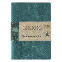 Ginkgo, Set de 2 stapled notebooks sewn on spine A5 14,8x21 cm, 32 sheets, lined, 1 leather cover notebook + 1 printed cover not
