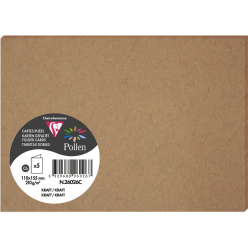 Clairefontaine Pollen Folded Card 110x155mm, Packed 5's/ Pc.