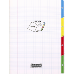 Cahier 4 index piqué 8000...