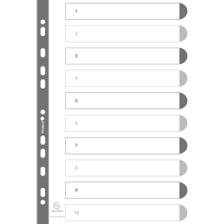 Indices Divider A4 10Pt 1-10Col Tabs Wht/ Pc.