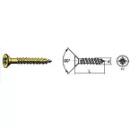 Vis à bois laiton tête fraisée cruciforme (PZ1) din 7997 Ø2,5x10mm / pce