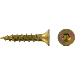 50 Vis Vking tête fraisée Torx zingués bichromatées (jaune/or) - 8,0 mm