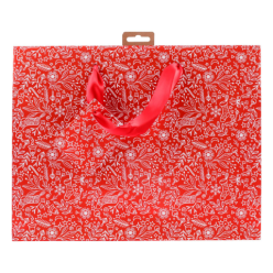 Premium shopping bag red & white 32x13x24,5 cm/ Pc.