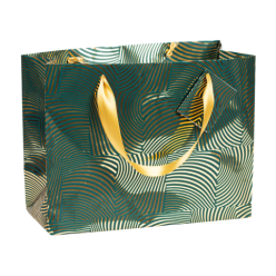 Premium shopping bag gold/green 32x13x24,5 cm/ Pc.