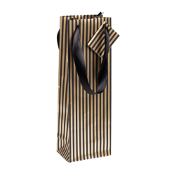 Premium bottle bag gold/black 12,5x9,5x38 cm/ Pc.